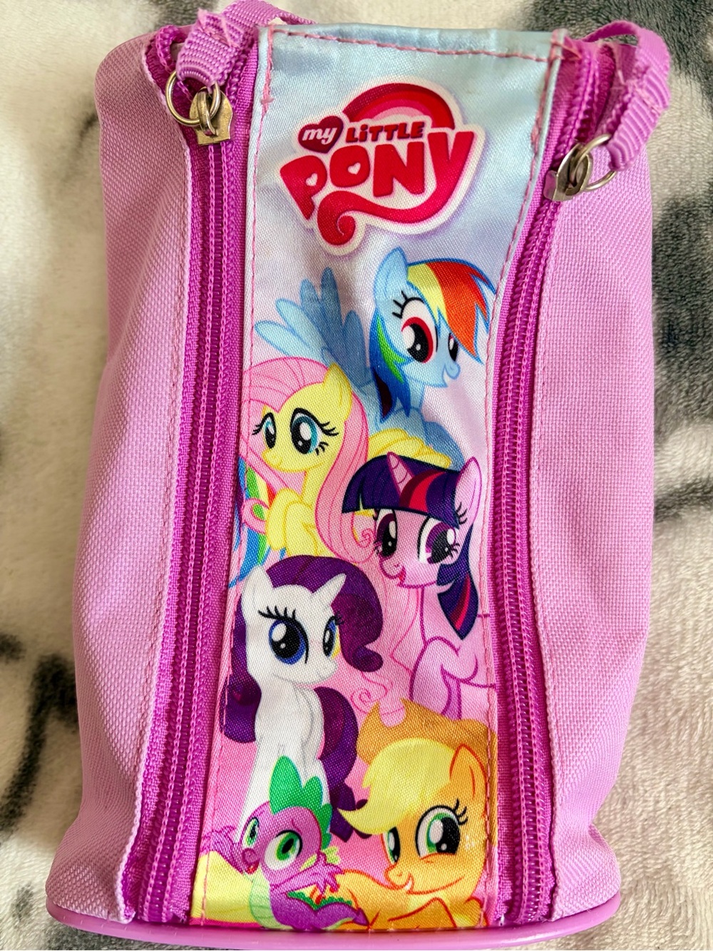 My Little Pony Pink and Rainbow Character Zipper Pouch